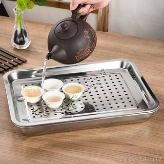 Khay ấm chén, khay úp cốc bằng inox dày dặn sáng bóng