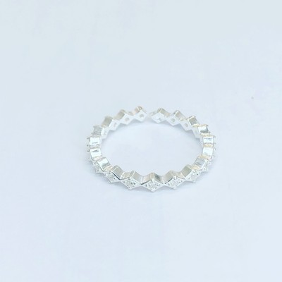 Nhẫn bạc nữ TLEE caro Tlee nạm đá mở sang trong TLEE JEWELRY A0336