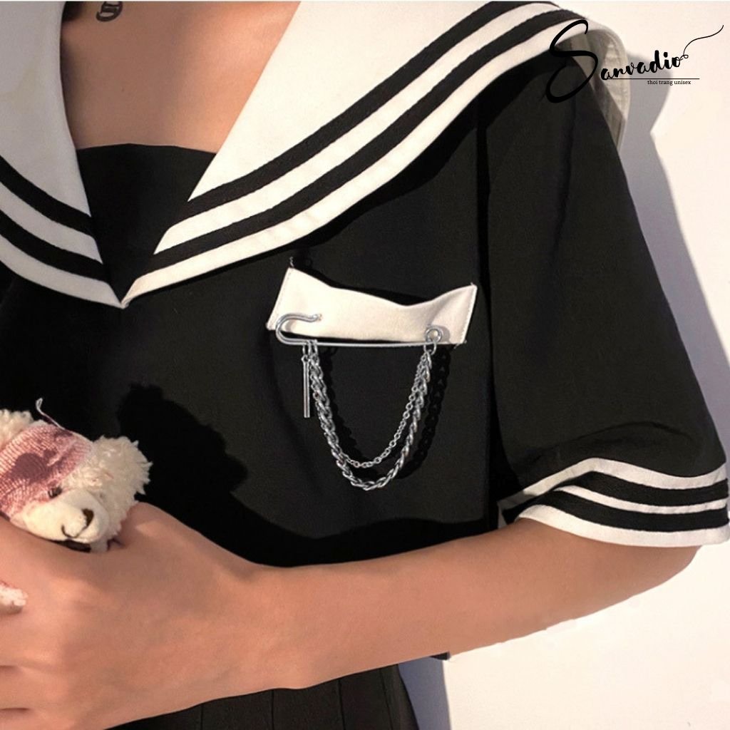 Ghim cài quần áo kim loại phong cách hàn quốc - Gim cài áo vest quần jean bằng titan mẫu 1 ghim phong cách hip hop mới