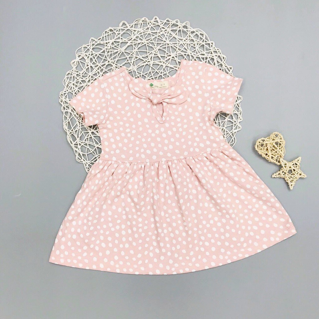 [Siêu Xinh] Váy Thun Nơ Bé Gái, Size 1-5, Hàng Made In Vn, Chất Cotton Xuất Dư Đẹp, Nhiều Màu Sắc Cho Bé Lựa Chọn