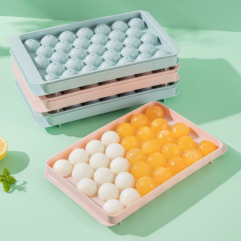 Khay làm đá Việt Nhật viên tròn 33 ô - vỉ nhựa làm rau câu thạch trái cây - khuôn làm kem viên mini