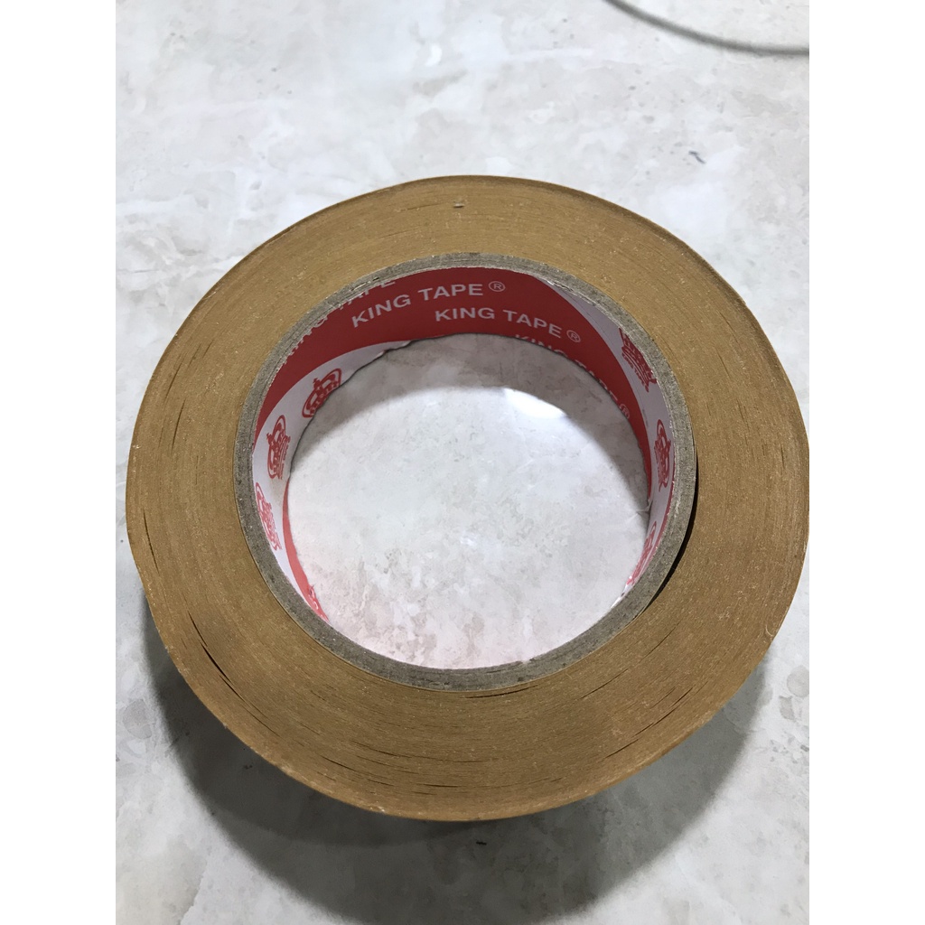 Băng Keo Giấy Da Bò Láng Kraft Vá/ Dán Hộp Cartoon Màu Nâu 24mm