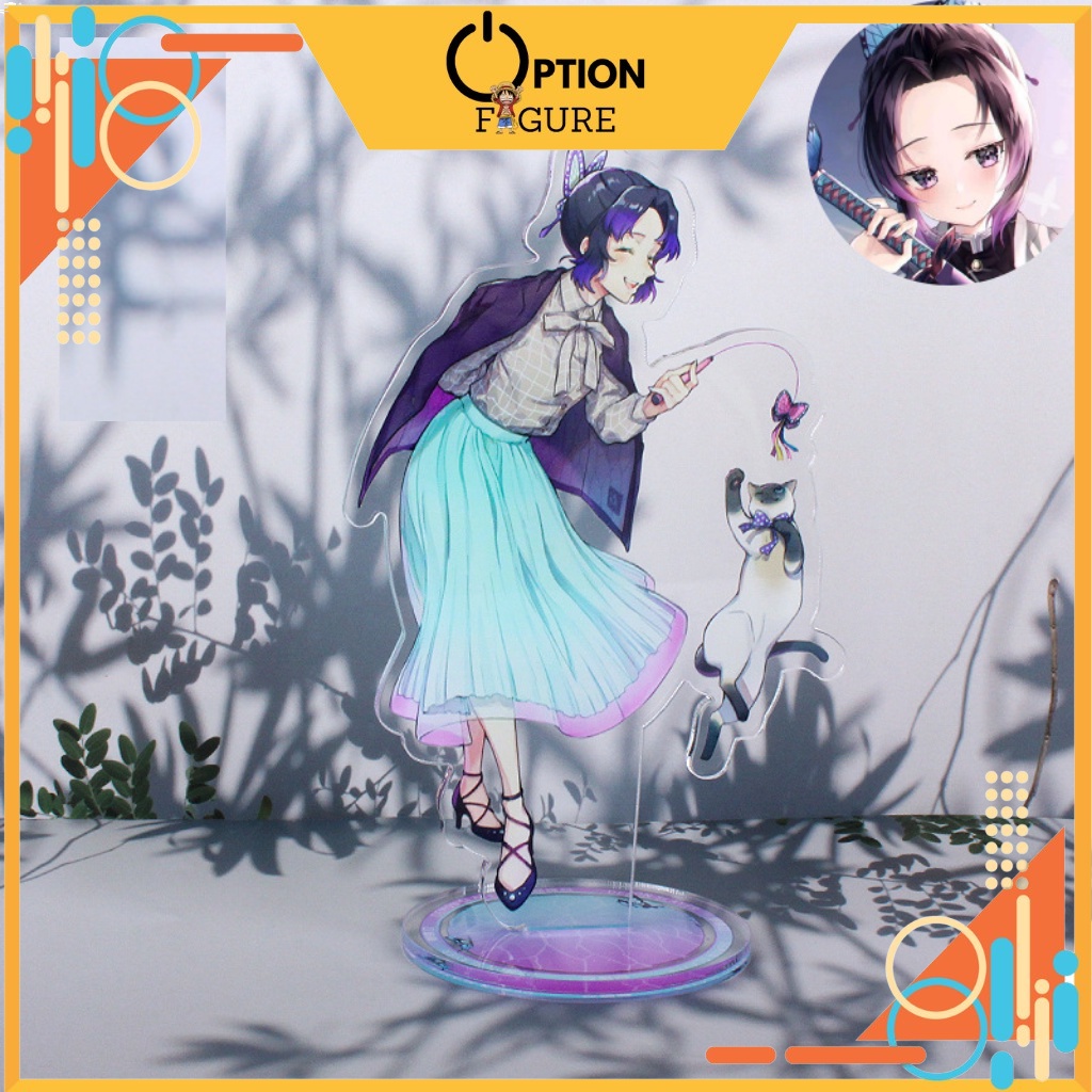 Mô Hình Standee Anime Phiên Bản Mèo Kimetsu no Yaiba bằng Acrylic , Mô Hình Thanh Gươm Diệt Quỷ ôm mèo Standee arcylic