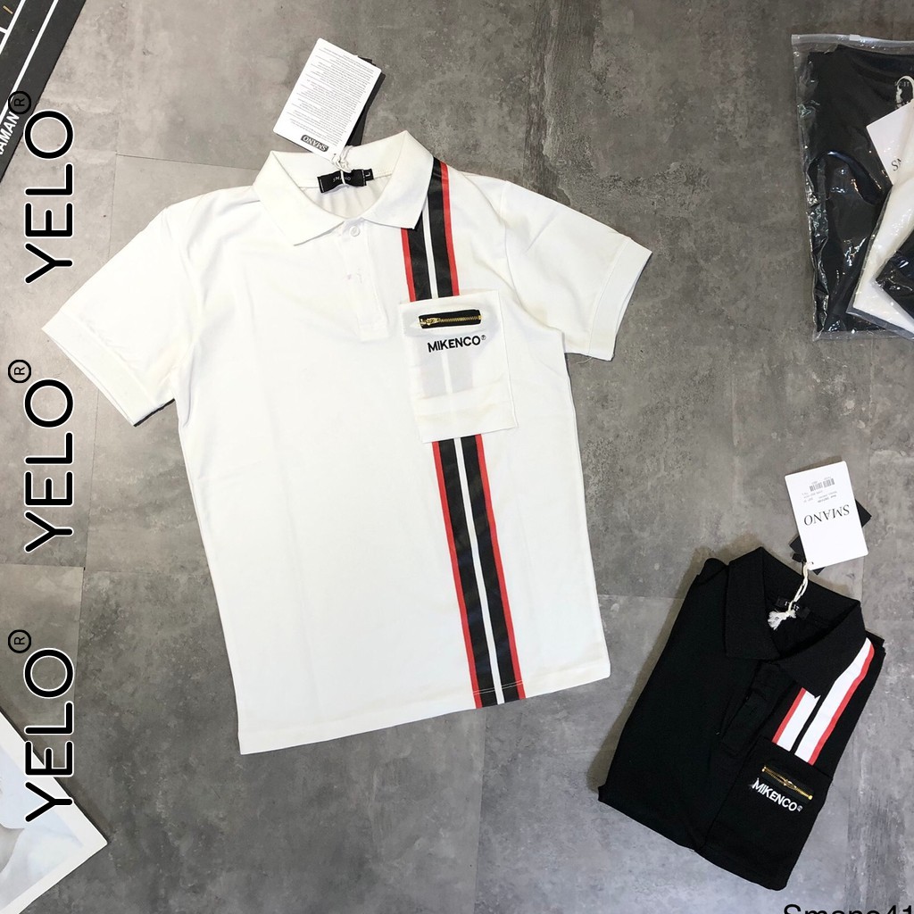 Áo Polo Nam, Áo Thun Cổ Bẻ Kẻ Sọc Phối Túi Thời Trang Sang Trọng Chất Liệu Thun Cá Sấu Cao Cấp YELO- AC105 | BigBuy360 - bigbuy360.vn