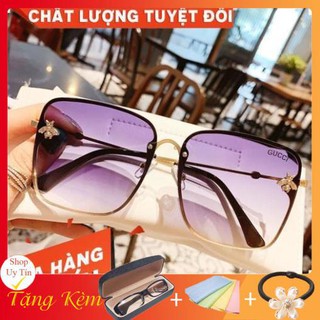 [FULL BOX] Kính mát Gucci phom vuông chống tia UV, tràn viền đính con ong ( tặng hộp và khăn) BH 12 Tháng