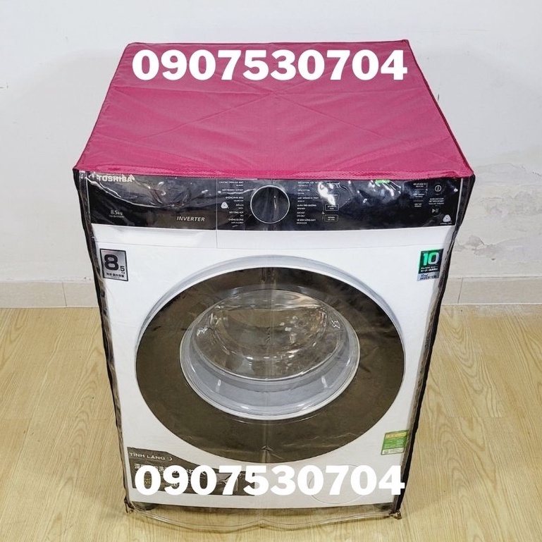 ►✶Áo Trùm Máy Giặt Cửa Trước Lồng Ngang Vải Dù Tổ Ong Nhựa Trong Cao Cấp Bền Chống Nắng Mưa 5 6 7 8 9 10 11 12 13 14 kg