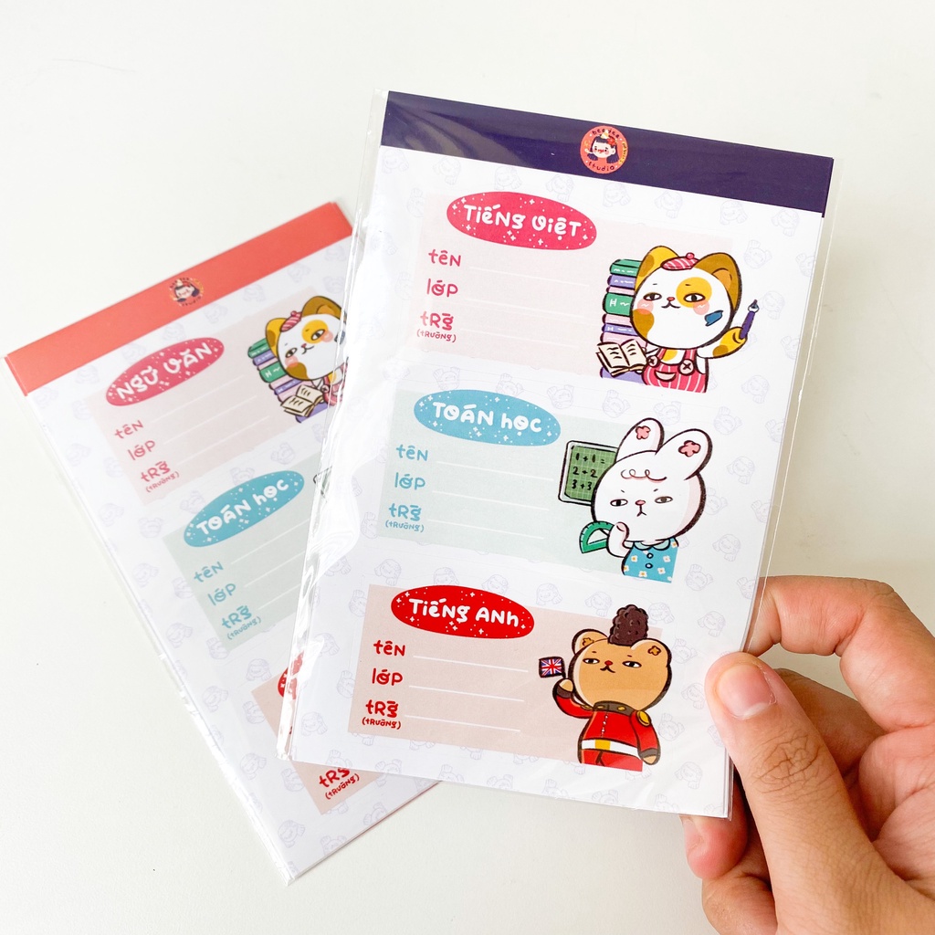 Sticker Nhãn Vỡ Môn Học Tiện Lợi Dễ Thương by Beedee studio - Hidari