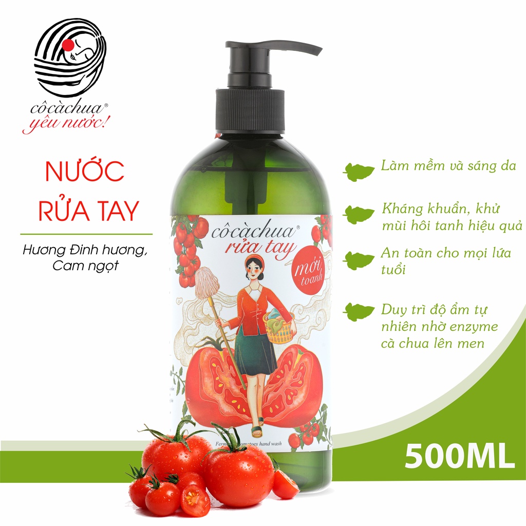 Nước Rửa Tay Cô Cà Chua Mới Toanh 500ML Sạch Khuẩn Bảo Vệ Sức Khỏe