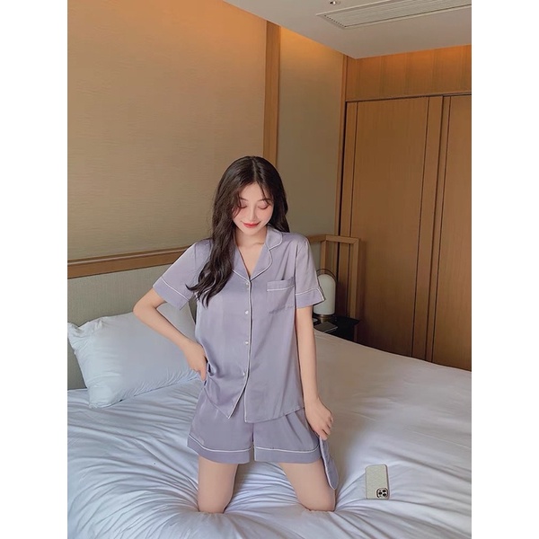 Bộ ngủ lụa cộc tay mềm mại cao cấp Nacy Design ⚡️Free Ship⚡️ | BigBuy360 - bigbuy360.vn