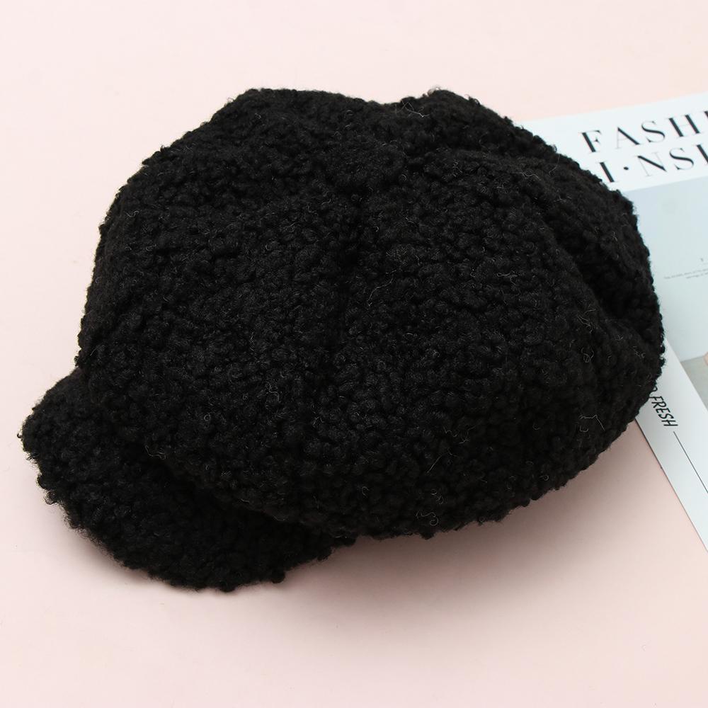 Mũ Bát Giác Vải Cashmere Mềm Màu Trơn Co Giãn