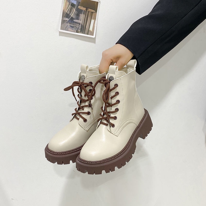Giày Boot Martin Thiết Kế Mới Thời Trang Mùa Xuân Thu Theo Phong Cách Anh Dành Cho Nữ