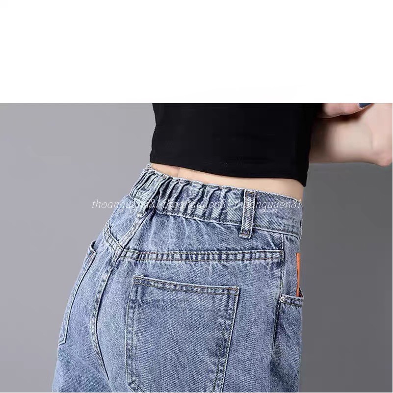 Quần jeans baggy 2 cúc lưng chun dễ mặc dễ phối đồ phong cách trẻ trung