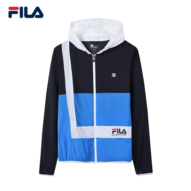 Áo Khoác Thể Thao Fila Có Mũ Trùm Đầu Chất Liệu 100% Chính Hãng Dành Cho Nam Giới