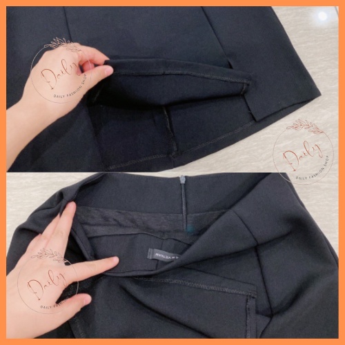 Chân Váy Công Sở Chữ A Xẻ Tà 2 Bên Cạp Cao Cao Dáng Ôm Chất Tuyết Mưa Dày Dặn Co Giãn Siêu Tôn Dáng