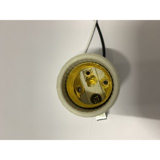 Linh kiện đui đèn E27 bằng sứ chịu nhiệt dùng để trang trí, thay thế, diy Có bát hoặc không bát
