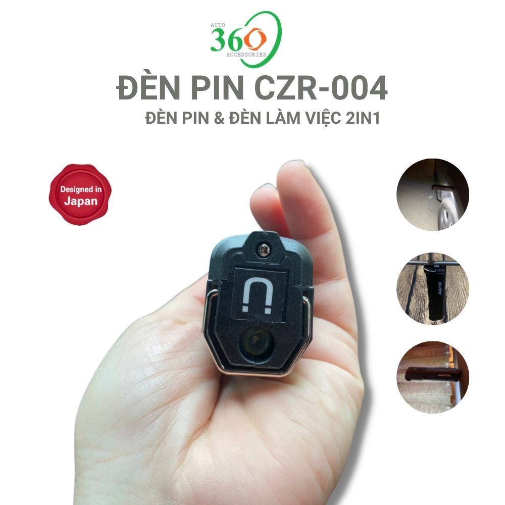 Đèn pin a&tk czr-004 siêu sáng mini cầm tay đa năng chống nước đế nam châm - ảnh sản phẩm 4