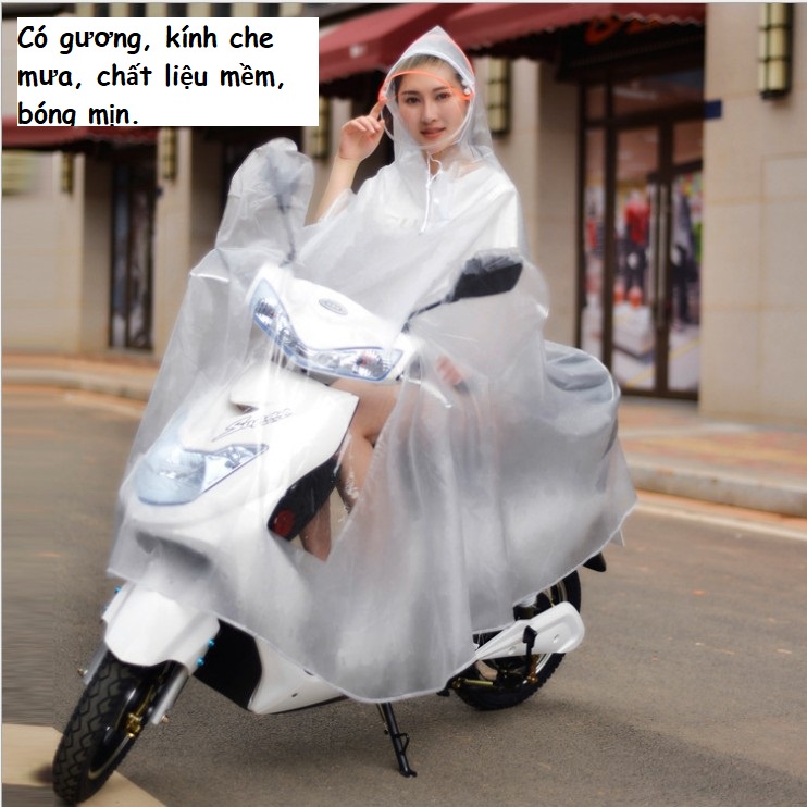 Áo mưa. Áo mưa người lớn 1 đầu thời trang hàn quốc có kính chắn nước an toàn.
