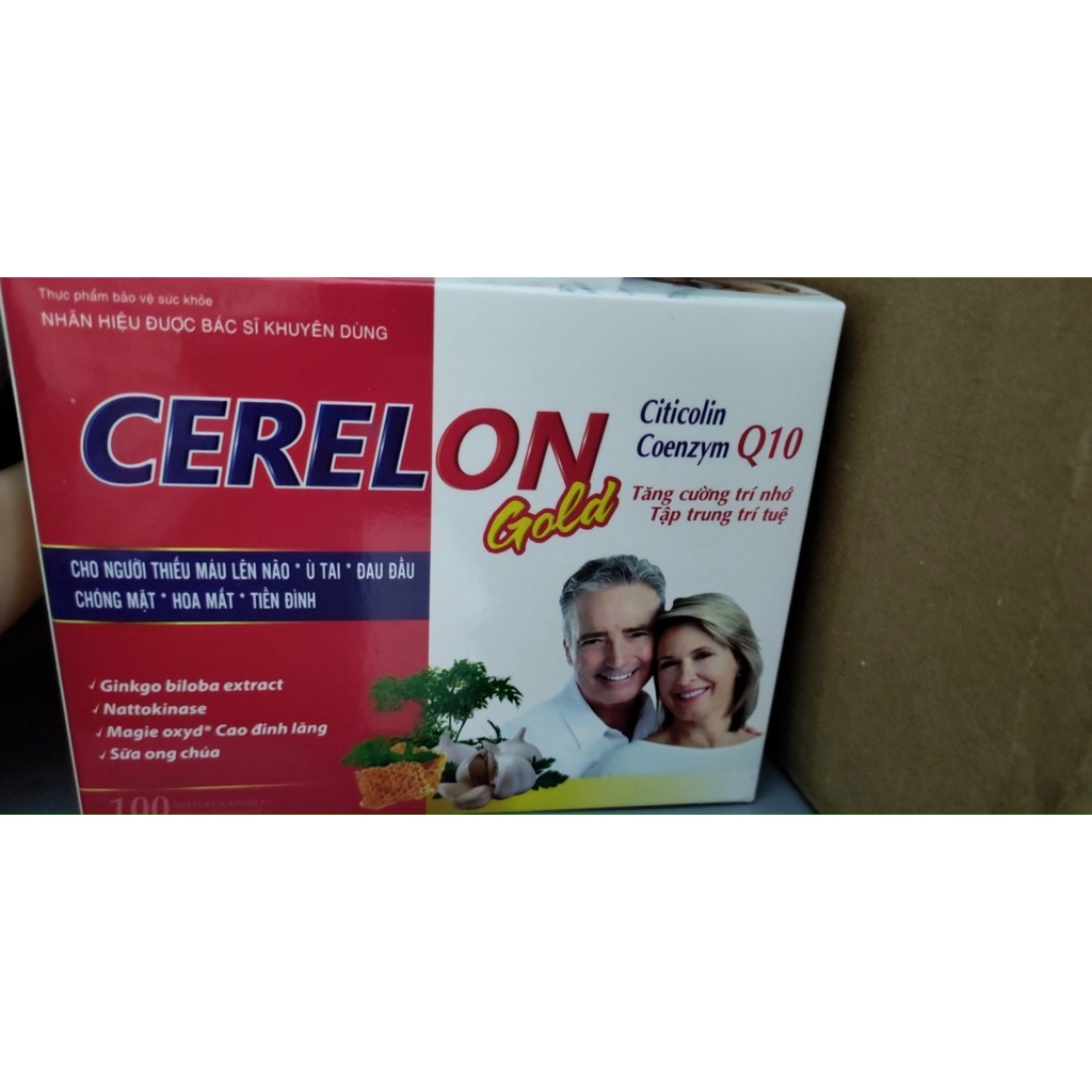 Bổ não CERELON GOLD bổ não, tăng cường trí nhớ - Hộp 100 viên
