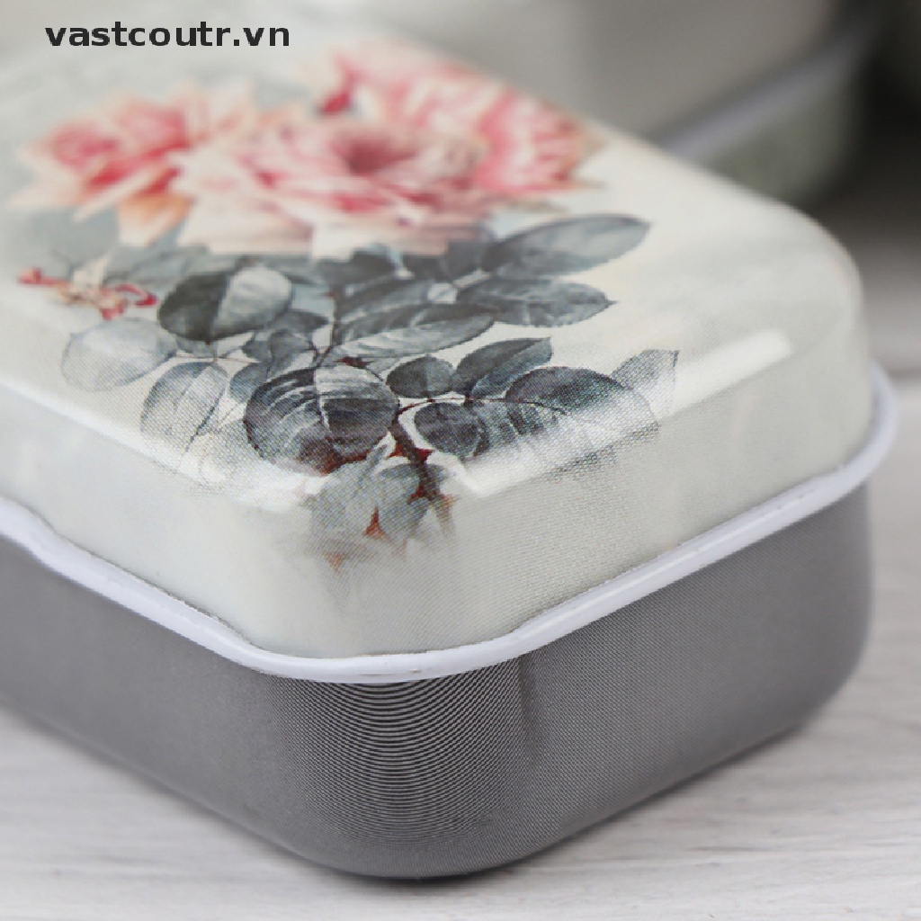 Hộp Thiếc Mini Hình Chữ Nhật Đựng Trang Sức / Đồng Xu / Hoa