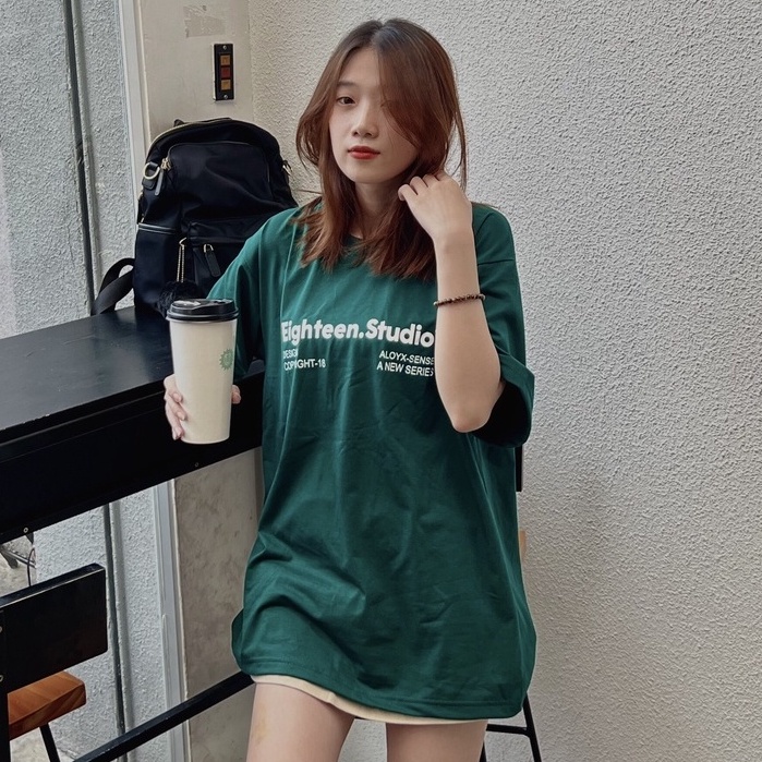 Áo Thun Form Rộng Tay Lỡ Unisex Nam Nữ Eighteen Siêu Cá Tính Camshop