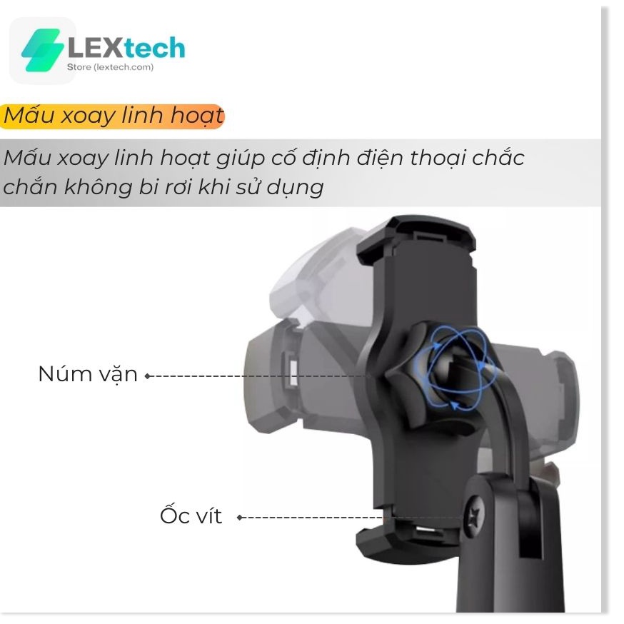 Giá đỡ điện thoại  livestream, quay video tiktok, núm xoay đa năng điều chỉnh mọi góc độ, chân đế nặng