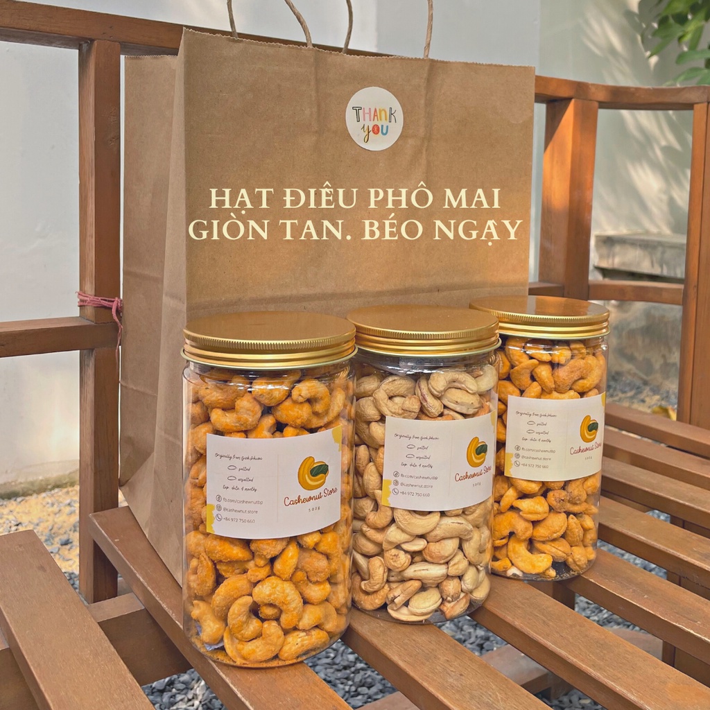 500G Hạt Điều Sấy Giòn Tẩm Vị Phô Mai/ Phô Mai Cay/ Tỏi Ớt