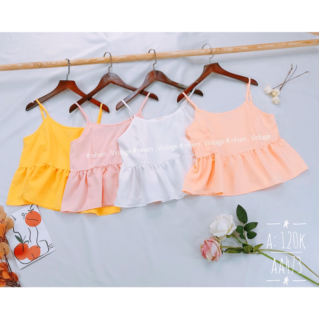Áo hai dây babydoll _ Nhienvintage AA473
