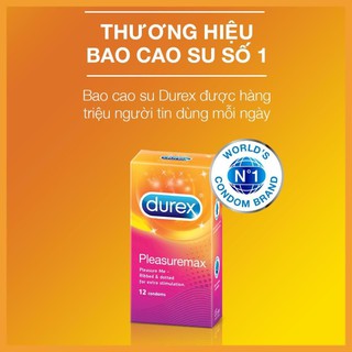 [ HÀNG CHÍNH HÃNG] Bao cao su Durex Pleasuremax 12 bao