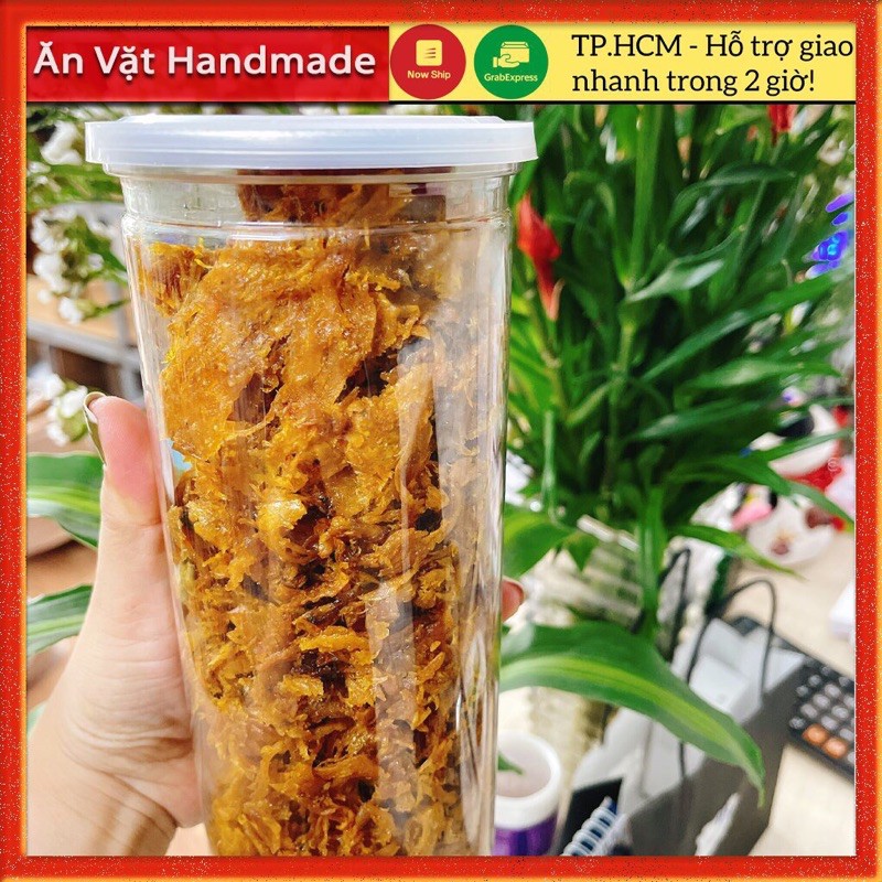 Mực xé sợi tẩm vị thơm ngon loại 200gram - Đồ ăn vặt Sài Gòn