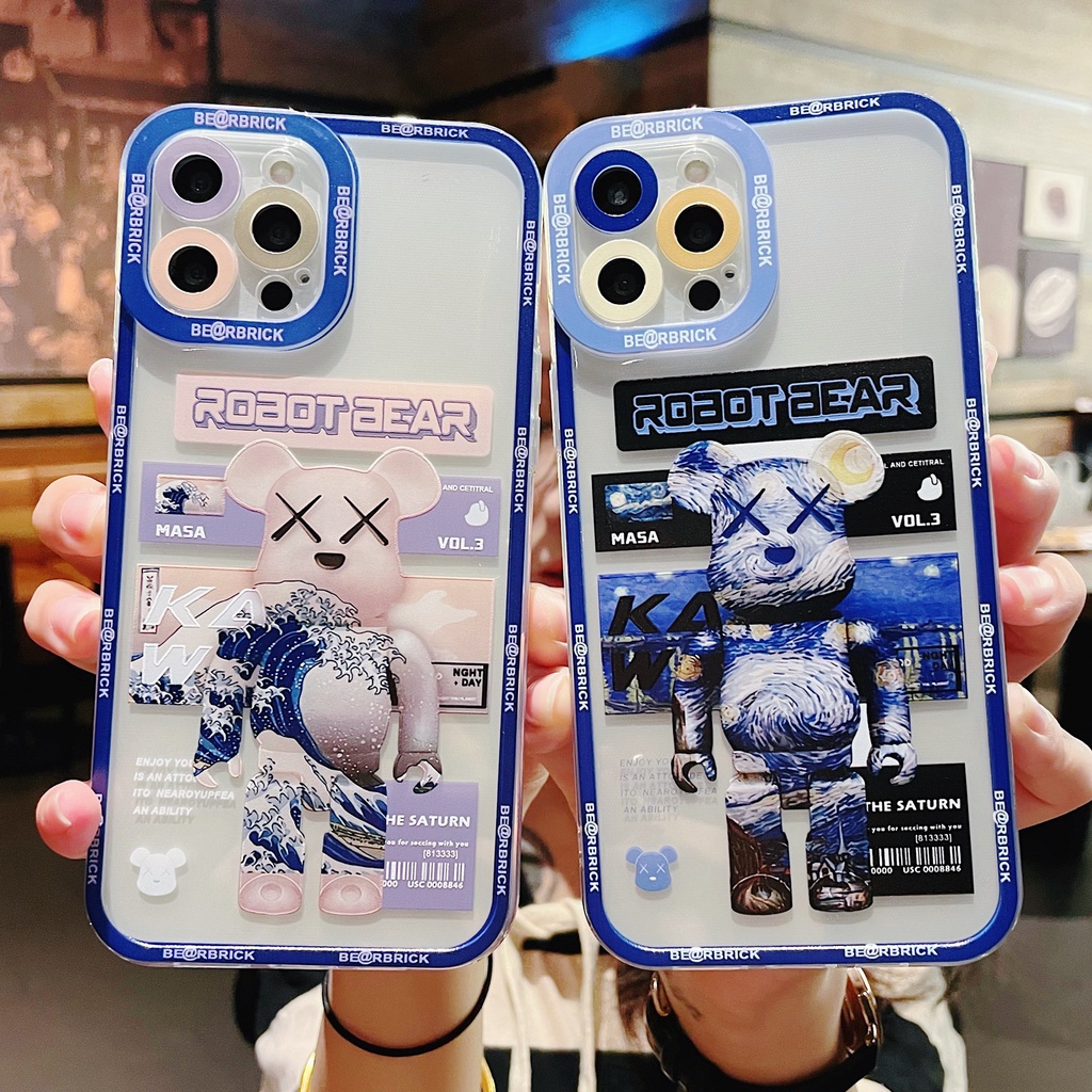 Ốp Điện Thoại Silicon Mềm Trong Suốt Hình Gấu Cho IPhone 13 12 11 Pro Max Xr X Xs Max 6 6s 7 8 Plus