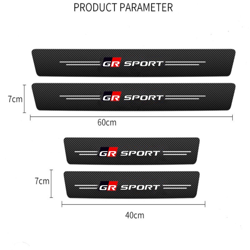 Miếng Dán Da Sợi carbon Dày Dặn Chống Trầy Xước Cho Cửa Xe Hơi Toyota GR sport VIos Yaris Corolla Cross Wish Revo CHR Avanza Fortuner Rush