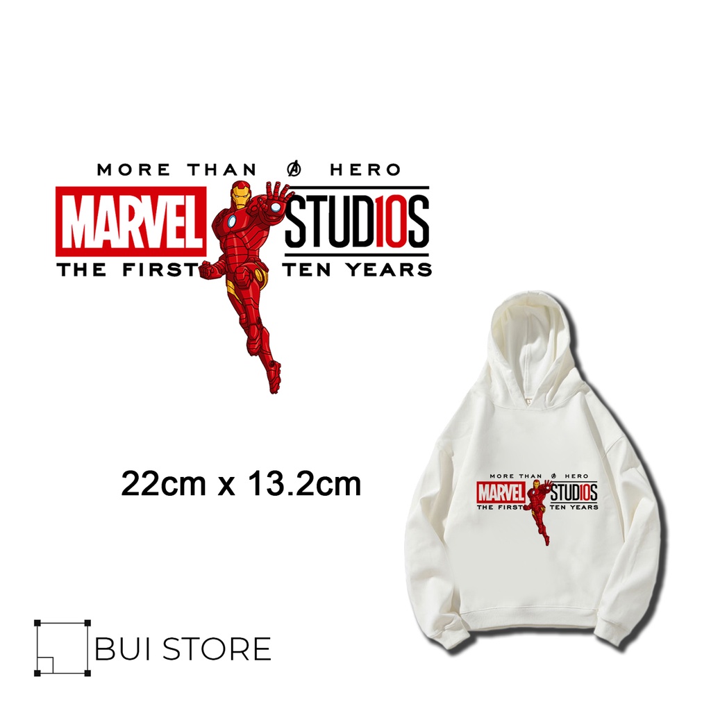 Hình ủi nhiệt offset dán trang trí quần áo hình Marvel Studio Iron Man