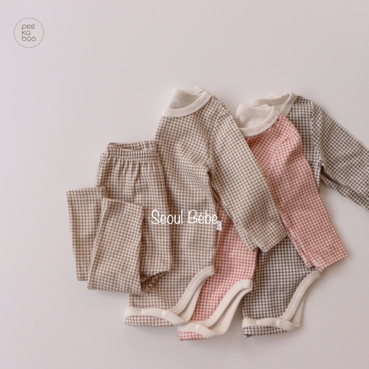 Bộ dài kẻ caro ChekChek (bộ rời/bộ suit) bộ Peekaboo