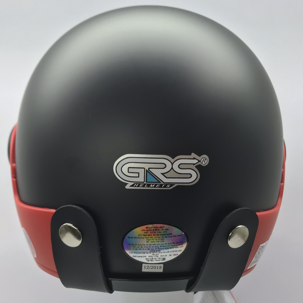 Mũ bảo hiểm GRS A318k New (đen nhám line đỏ)