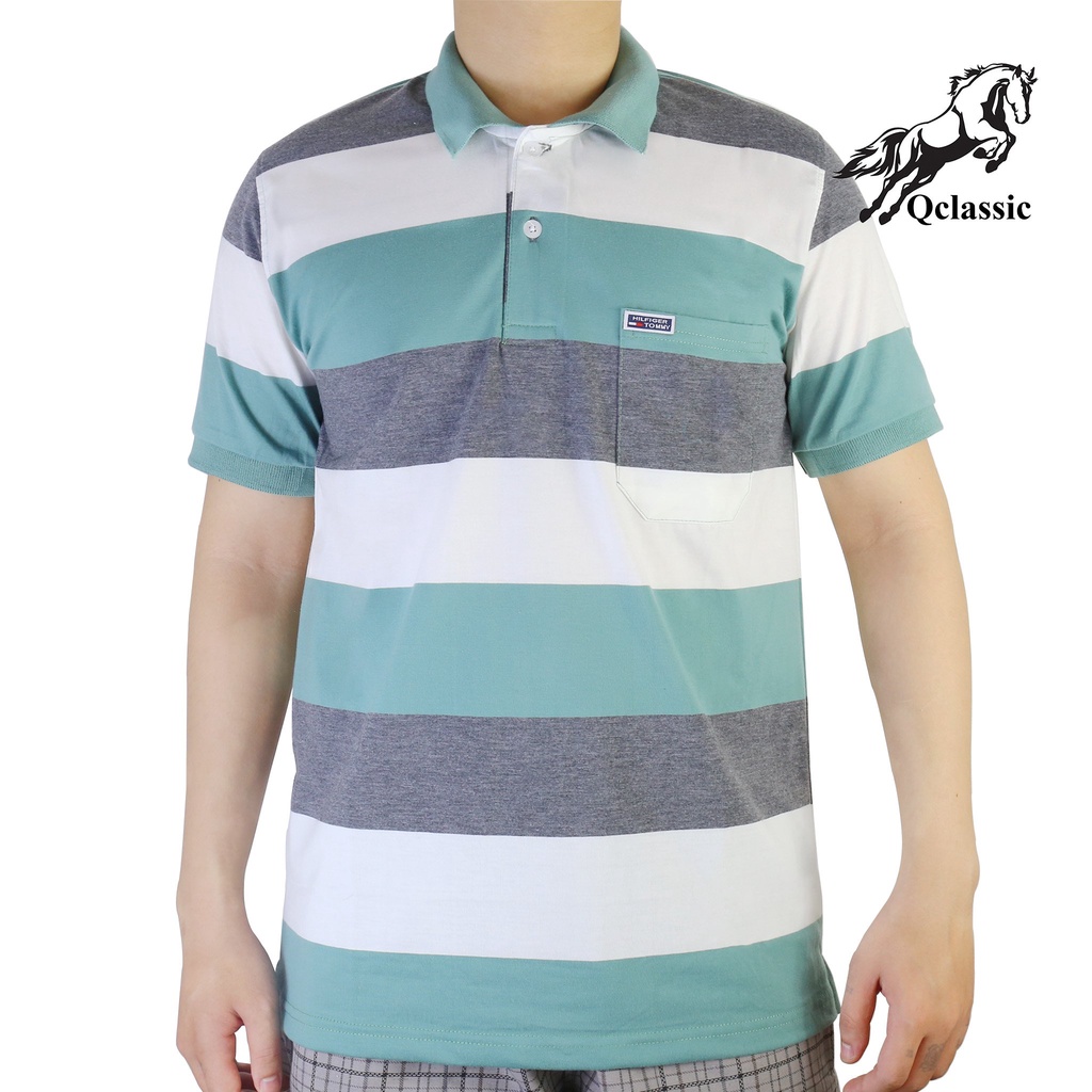Áo thun nam trung niên ba sọc tay ngắn chất vải cotton thoáng khí, thấm hút tốt đem lại sự tự tin cho người mặc A0012
