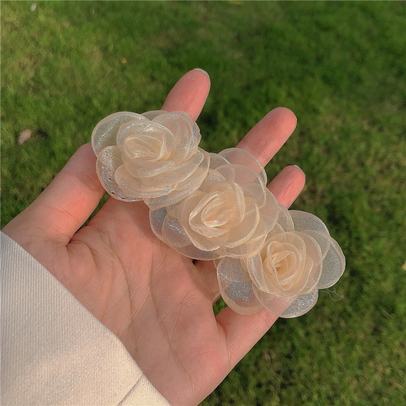 Kẹp tóc hình hoa trà gắn sau lưng phong cách thanh lịch dành cho nữ