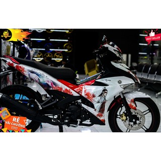 Tem trùm exciter 150 hoa bỉ ngạn đỏ trắng hot nhất