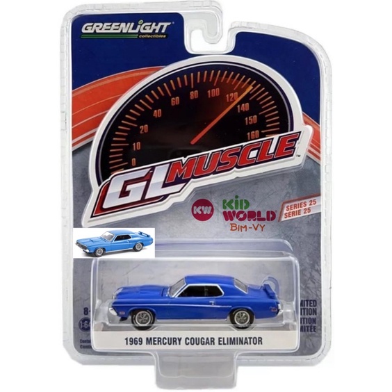 Xe mô hình GreenLight GL Muscle Series 25 1969 Mercury Cougar Eliminator 13300-B.