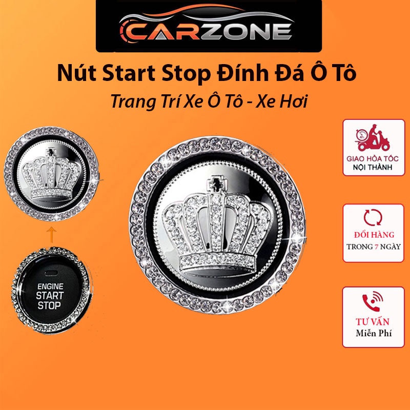 Nút Start Stop Ô Tô Đính Đá - Trang Trí Nút Khởi Động Xe CARZONE.TOP