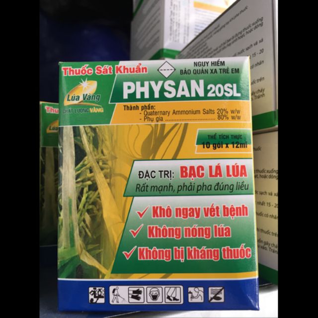 Thuốc sát khuẩn Physan 20SL - trị thối thân, gốc, cháy bìa lá