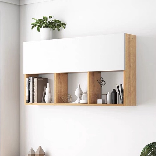 Tủ gỗ kệ treo tường nhiều ngăn gỗ MDF nhập khẩu chống thấm phong cách tối giản hiện đại dễ dàng lắp ghép