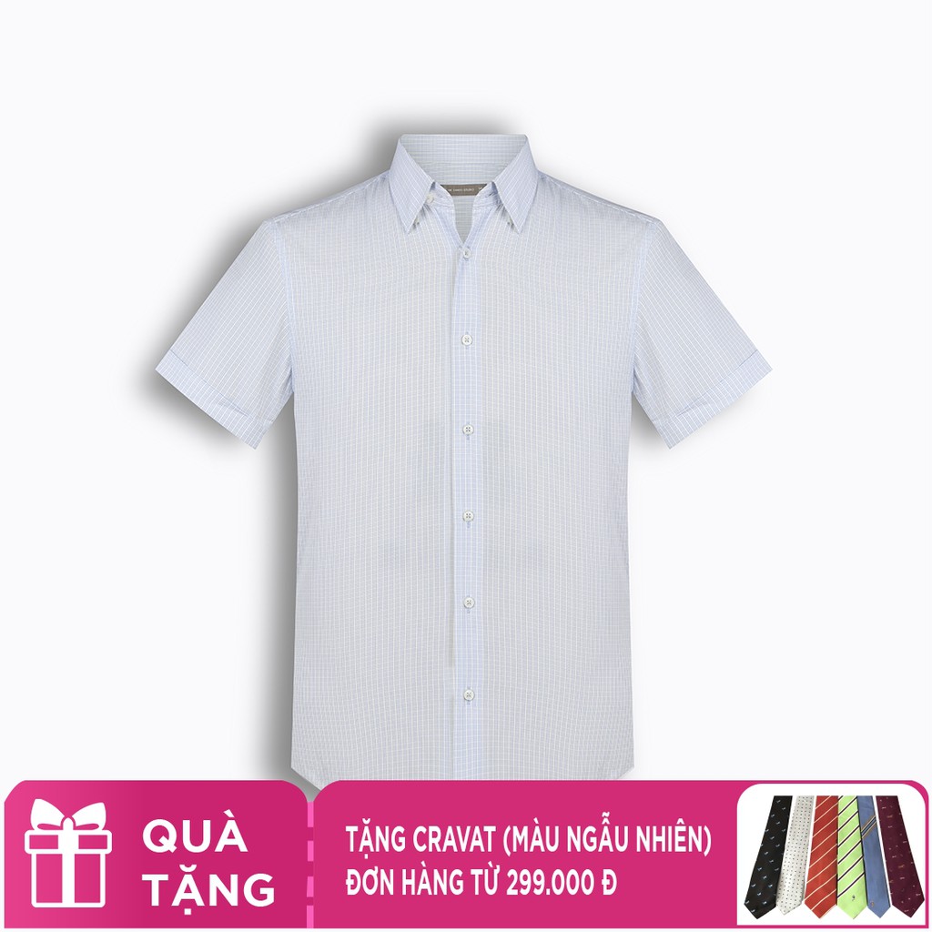 Áo sơ mi nam tay ngắn họa tiết Hàn Quốc The Shirts Studio TD42F2182BL