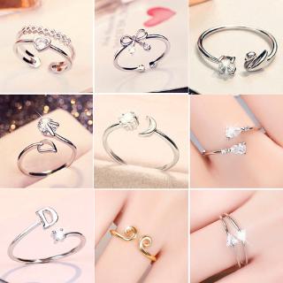 Nhẫn mở đính kim cương giả phong cách Hàn Quốc đơn giản