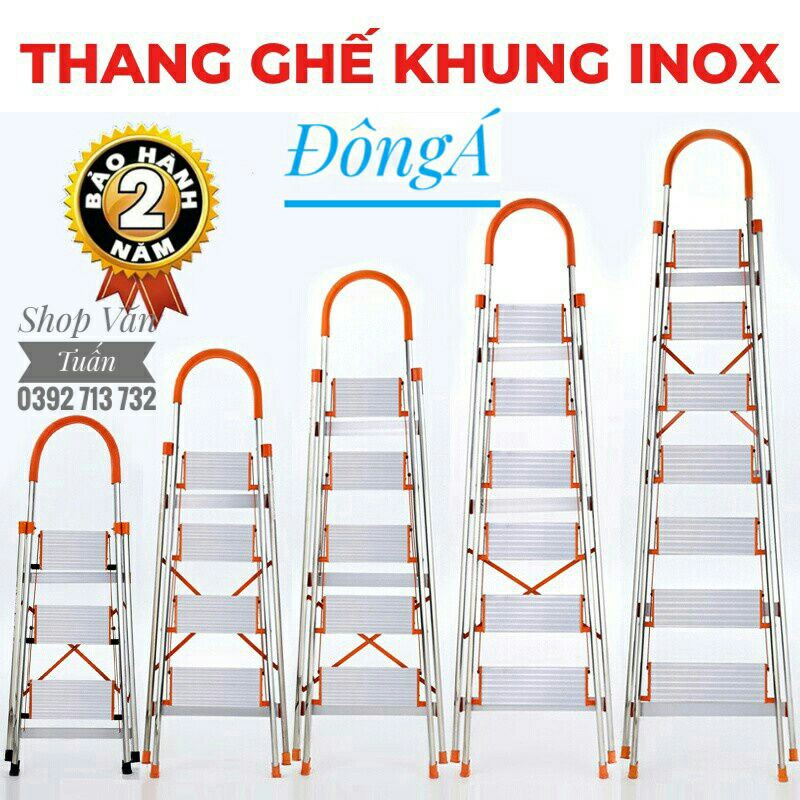 Thang Inox Đông Á-3,4,5,6,7 Bậc Cao 0.7-1.7m. CHÍNH HÃNG