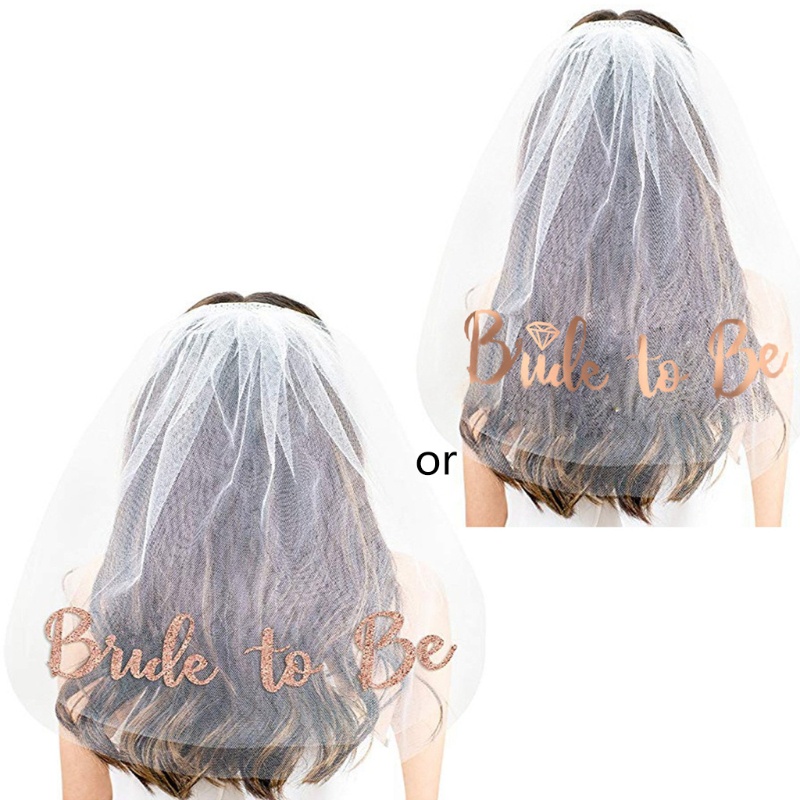 Mạng Che Mặt In Chữ Bride To Be Trang Trí Tiệc Cưới / Đính Hôn
