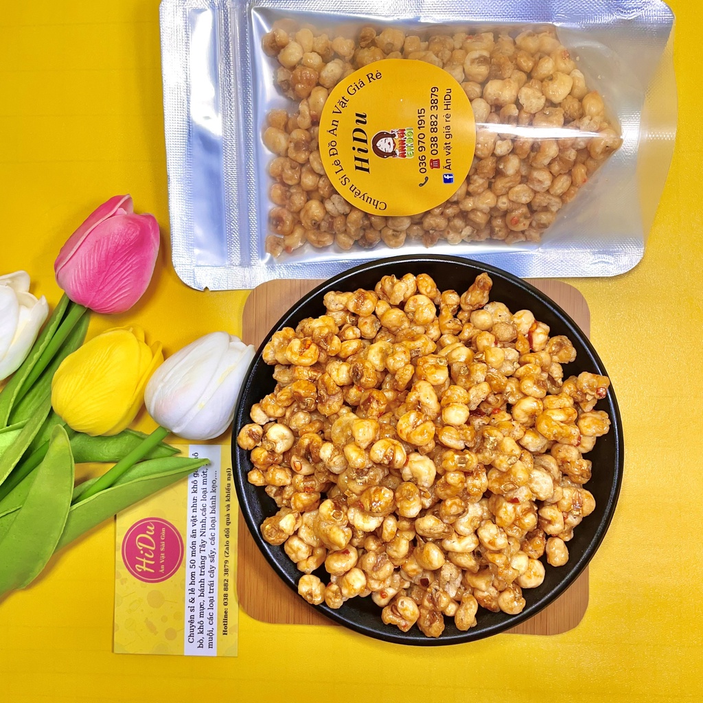 500gr Bắp sấy giòn tỏi ớt loại ngon Ăn vặt HiDu vừa ngon vừa rẻ