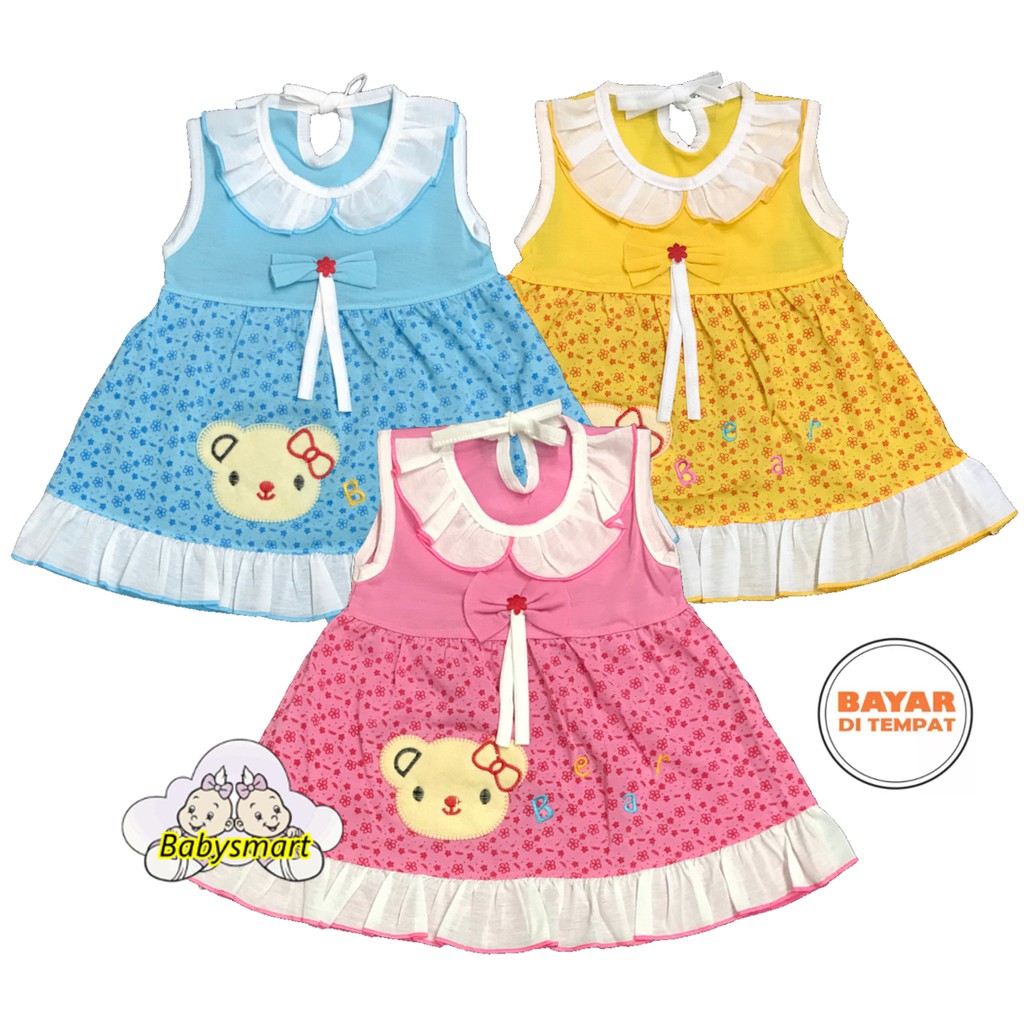 Bộ đầm kèm băng đô dành cho bé gái 0-12 tháng tuổi