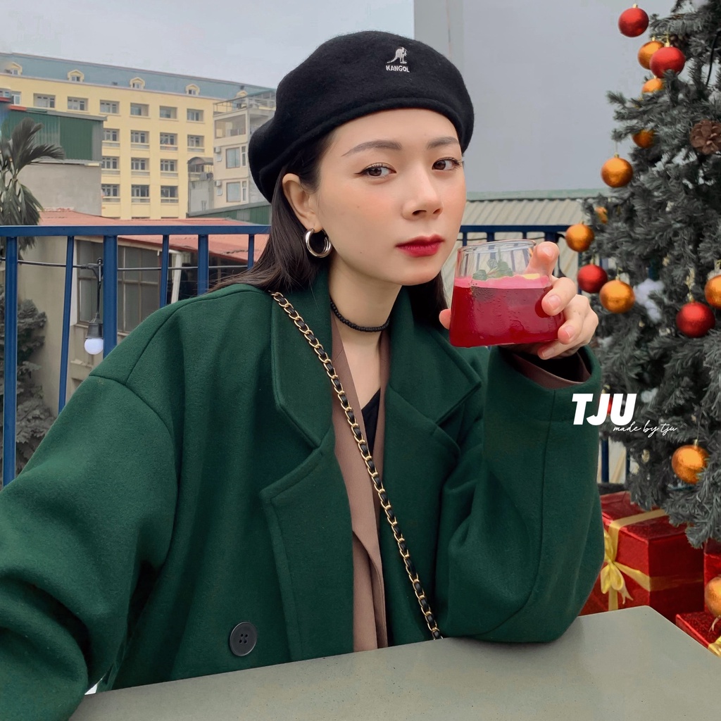 Áo khoác dạ dáng mangto 2 LỚP cổ vest có đai eo mặc đôi nam nữ BERLIN (TJU thiết kế) | BigBuy360 - bigbuy360.vn