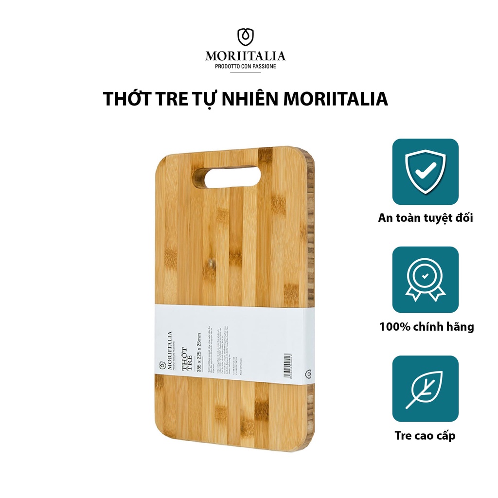 Thớt tre Moriitalia 35.5x22.5cm an toàn tiện dụng kháng khuẩn cực tốt với hai mặt tiện lợi THOT00008013