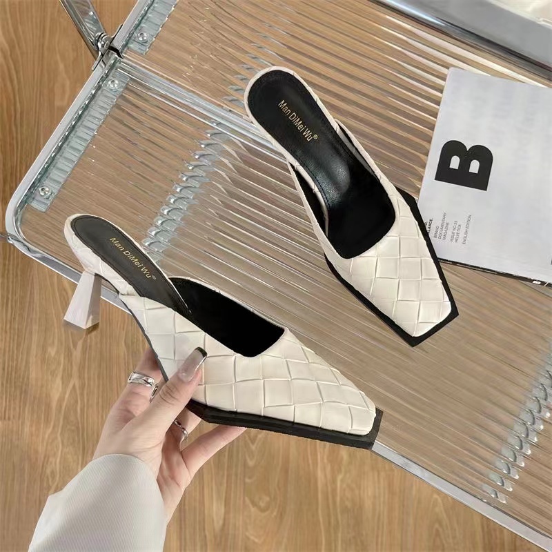 Giày dép nữ Dép Cao Gót Mũi Vuông Thời Trang Mùa Xuân Xinh Xắn